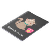 Carnet Chat mignon avec dessin animé de tasse à thé (Côté gauche)