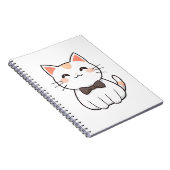 Carnet Chat Mignon avec Nœud Papillon Design Kawaii (Côté Droit)