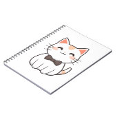 Carnet Chat Mignon avec Nœud Papillon Design Kawaii (Côté gauche)