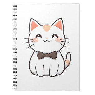 Carnet Chat Mignon avec Nœud Papillon Design Kawaii