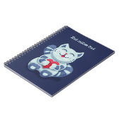 Carnet Chat Mignon Bleu Saint Valentin Enfants (Côté gauche)