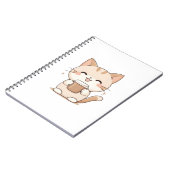 Carnet Chat Mignon Buvant du Café Design Kawaii (Côté gauche)