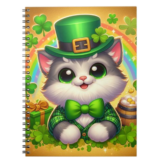Carnet Chat mignon/chaton Saint Patrick's Day (Devant)
