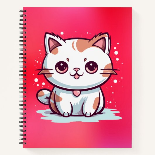 Carnet Chat Mignon Clipart de Style Kawaii (Devant)