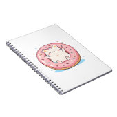 Carnet Chat mignon dans un design doux Kawaii de beignet (Côté Droit)