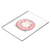 Carnet Chat mignon dans un design doux Kawaii de beignet (Côté gauche)