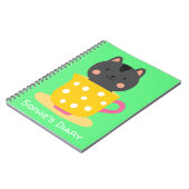Carnet Chat mignon dans une illustration de tasse de thé  (Côté gauche)