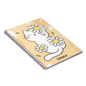 Carnet Chat mignon dessin animé Daisy personnalisé (Côté Droit)