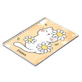 Carnet Chat mignon dessin animé Daisy personnalisé (Côté gauche)