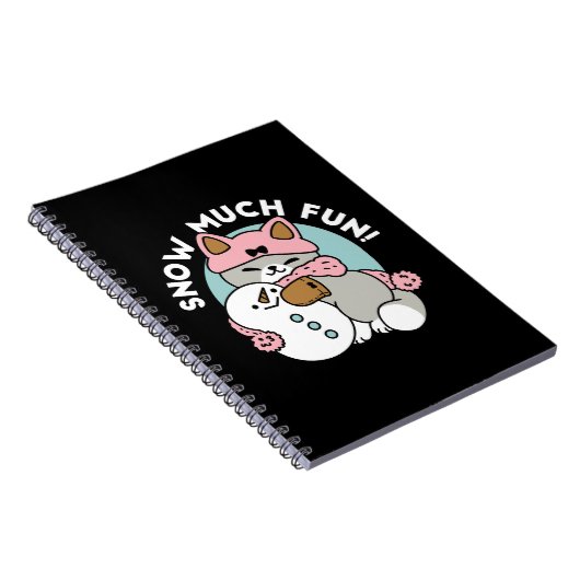 Carnet Chat mignon en Engin à neige avec Art Snowman (Côté Droit)