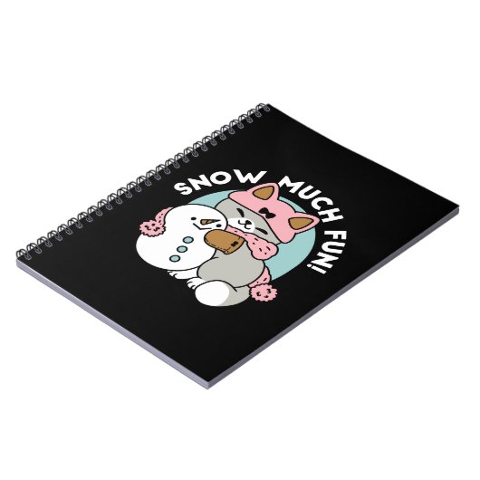 Carnet Chat mignon en Engin à neige avec Art Snowman (Côté gauche)