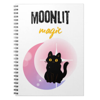 Carnet chat mignon et lune