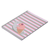 Carnet Chat mignon mangeant de la glace rayée (Côté gauche)