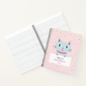 Carnet Chat mignon Nom moderne Rose Personnalisé (Intérieur)