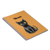 Carnet Chat Minou Noir Orange Miaou (Côté Droit)