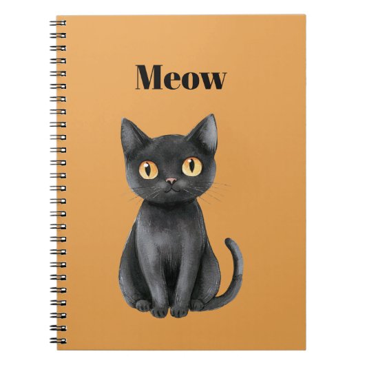 Carnet Chat Minou Noir Orange Miaou (Devant)