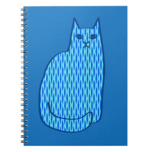 Carnet Chat moderne du milieu du siècle, Cobalt et Bleu c
