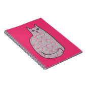 Carnet Chat moderne du milieu du siècle, gris / gris et r (Côté Droit)