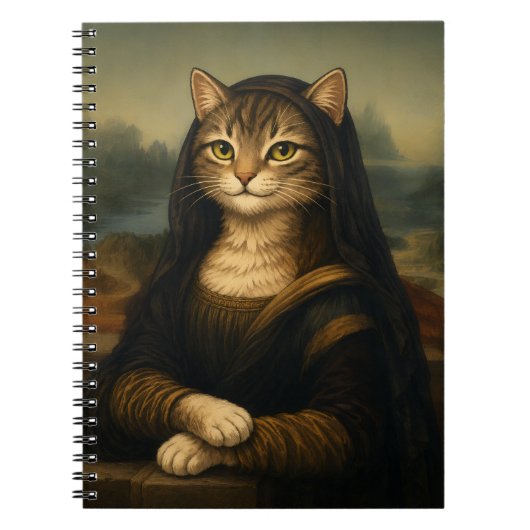 Carnet Chat Mona Lisa Parodie d'Art de la Renaissance (Devant)