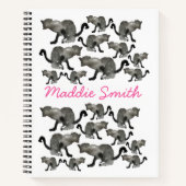 Carnet Chat monochrome couleur noir (Devant)