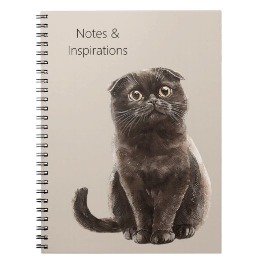 Carnet Chat noir à la crème (Devant)