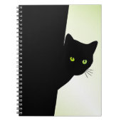 Carnet Chat noir à oreille verte (Devant)