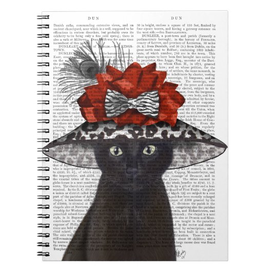 Carnet Chat noir avec Casquette fabuleux (Devant)