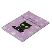 Carnet chat noir avec chaussettes blanches (Côté gauche)