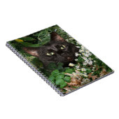 Carnet Chat noir avec fleur sauvage (Côté Droit)