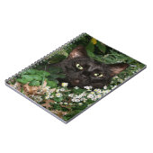 Carnet Chat noir avec fleur sauvage (Côté gauche)