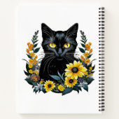 Carnet chat noir avec fleurs (Dos)