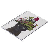 Carnet Chat noir avec théière et hibou (Côté gauche)