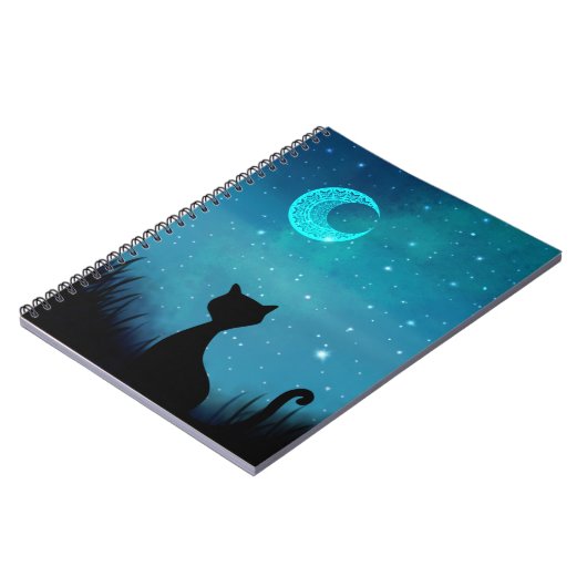 Carnet chat noir ciel étoilé (Côté gauche)