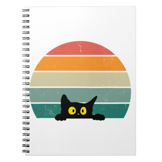 Carnet Chat noir Coucher de soleil Coucher de soleil Vint (Devant)