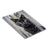 Carnet Chat noir dans la fenêtre humide (Côté Droit)