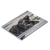 Carnet Chat noir dans la fenêtre humide (Côté gauche)