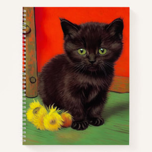 Carnet Chat noir de style Van Gogh