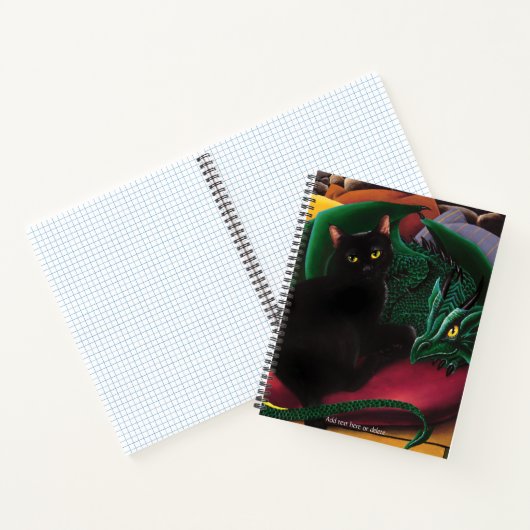 Carnet Chat noir Dragon vert (Intérieur)