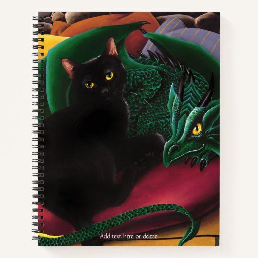 Carnet Chat noir Dragon vert (Devant)
