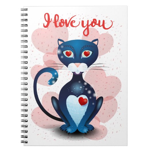 Carnet Chat noir en amour (Devant)