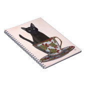 Carnet Chat noir en Teacup (Côté Droit)