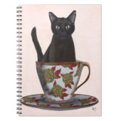 Carnet Chat noir en Teacup (Devant)