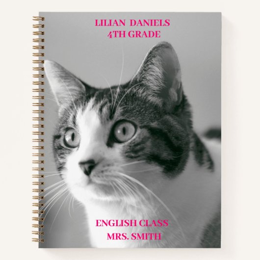 Carnet Chat noir et blanc (Devant)