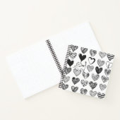 Carnet Chat noir et blanc et Motif de coeur (Intérieur)