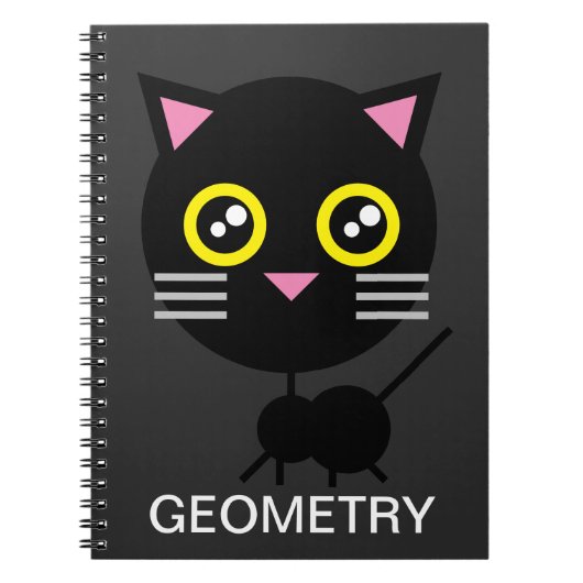 Carnet Chat noir géométrique (Devant)
