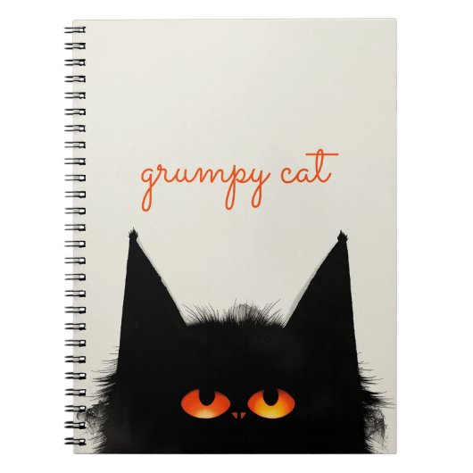 Carnet Chat noir grumeux (Devant)