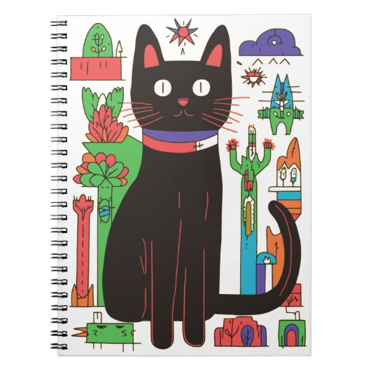 Carnet Chat noir joueur (Devant)