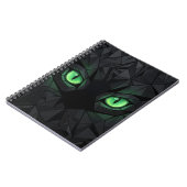 Carnet Chat noir Low Poly avec des yeux verts émeraude (Côté gauche)