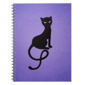 Carnet Chat noir mauvais aimable pourpre (Devant)