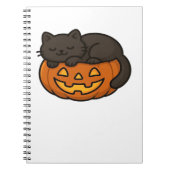 Carnet Chat noir mignon et dormant sur un Essen d'Hallowe (Devant)